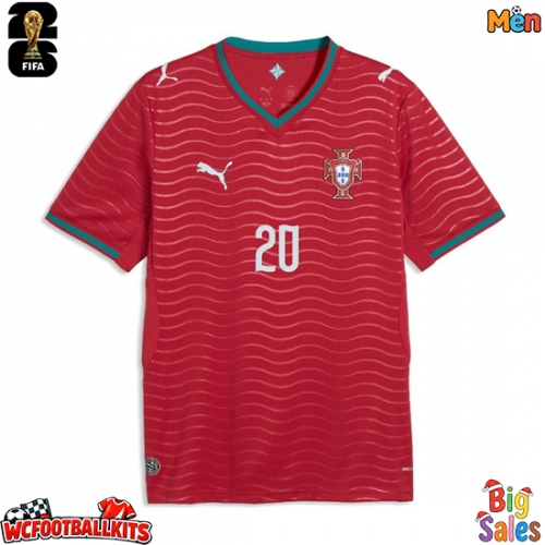 Portugal Joao Cancelo #20 Replica Home Stadium Shirt World Cup 2026 Short Sleeve